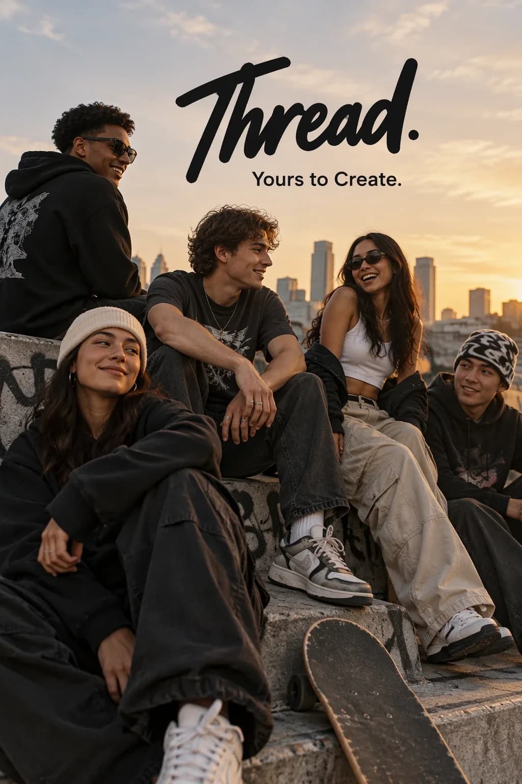 OpenAI GPT Image 2.5 Sunburst output: an editorial streetwear campaign