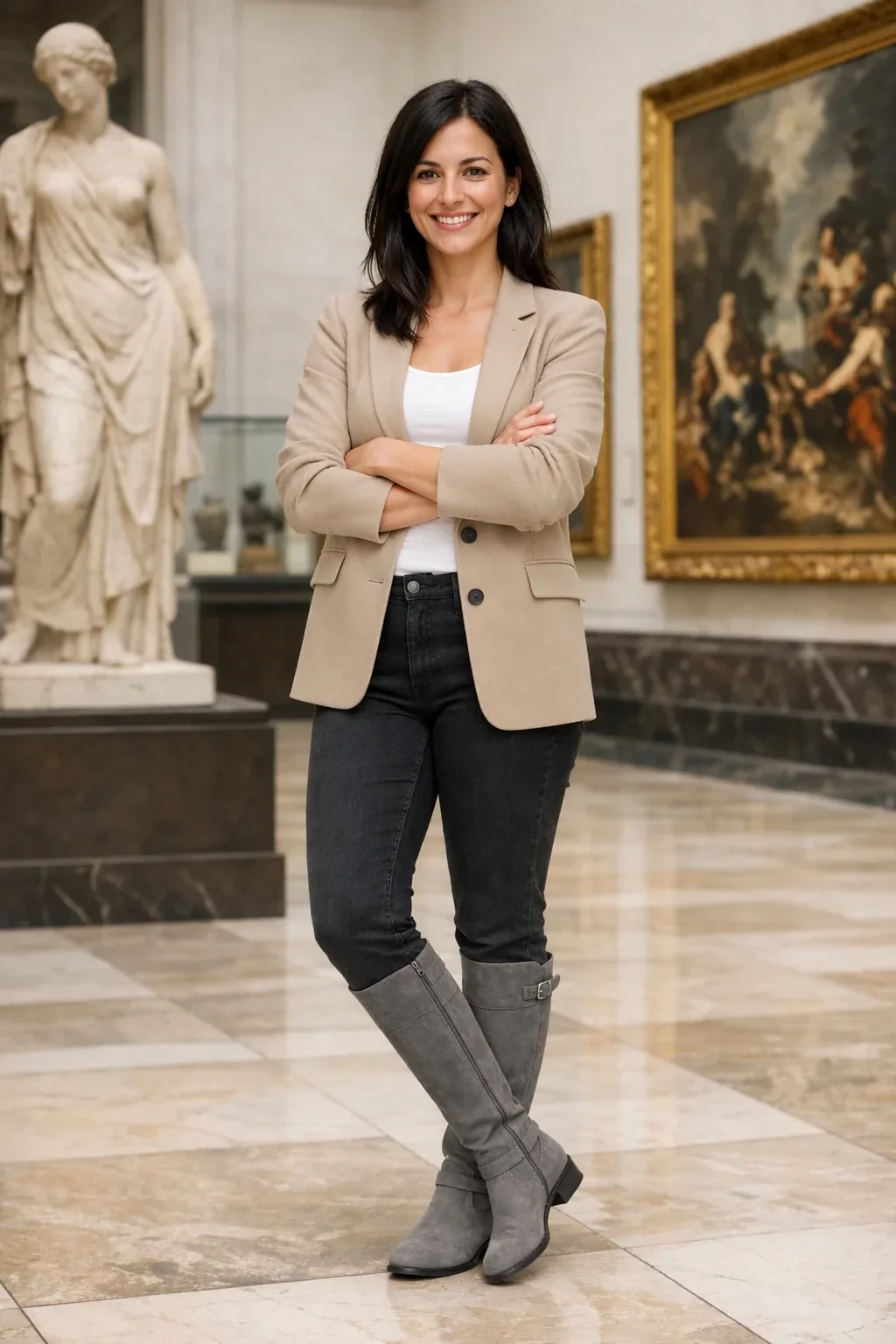 OpenAI GPT Image 2.5 Sunburst output: the museum portrait after an outfit change