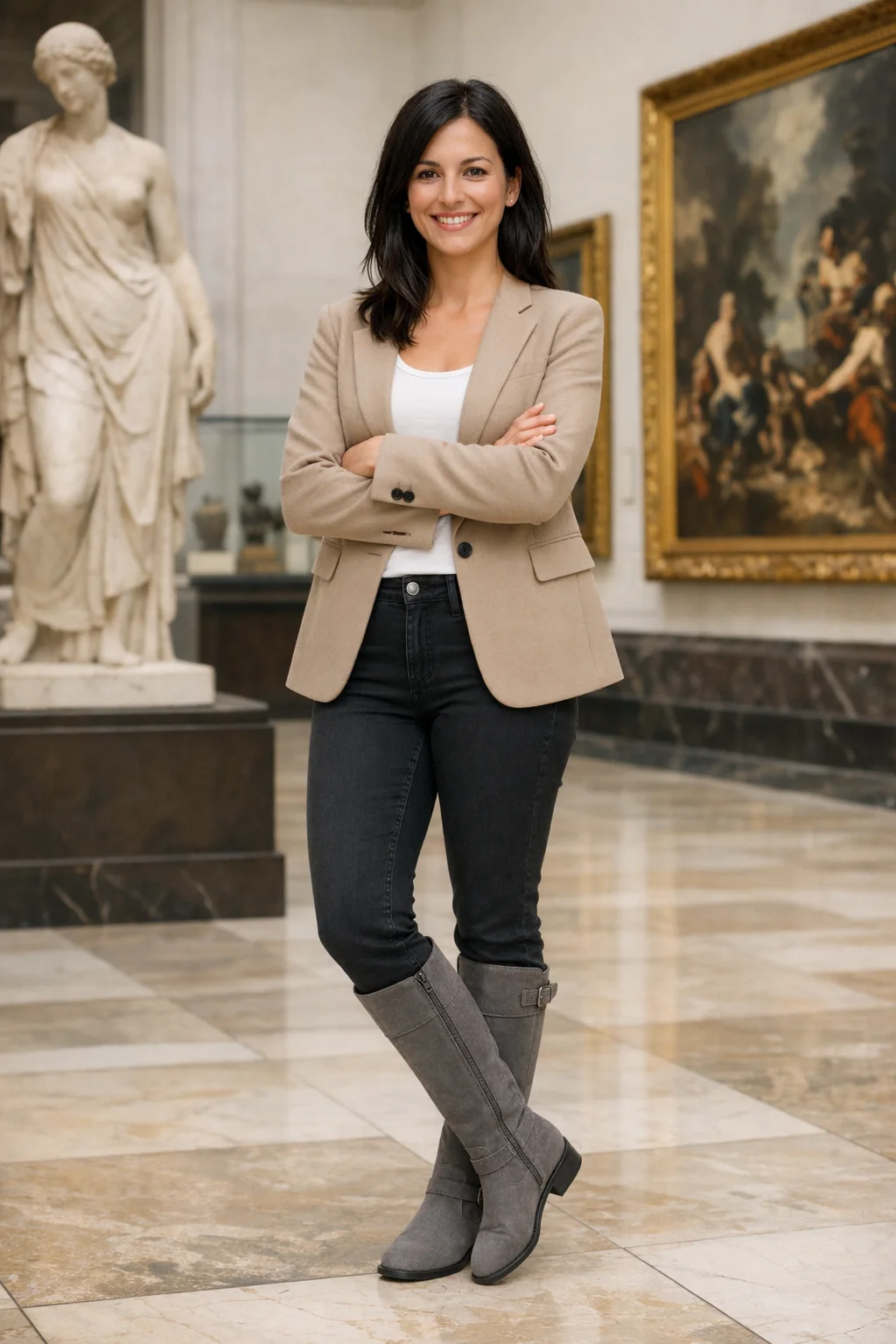 OpenAI GPT Image 2 output: the museum portrait after an outfit change