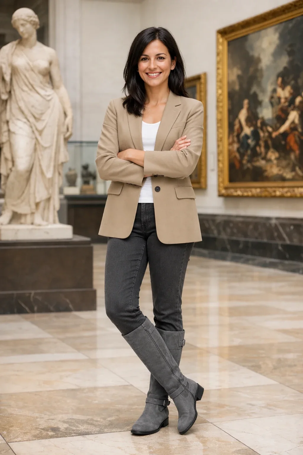 OpenAI GPT Image 2.5 Flare output: the museum portrait after an outfit change