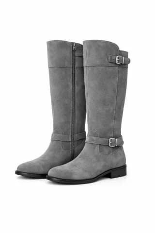 OpenAI clothing reference input: gray boots