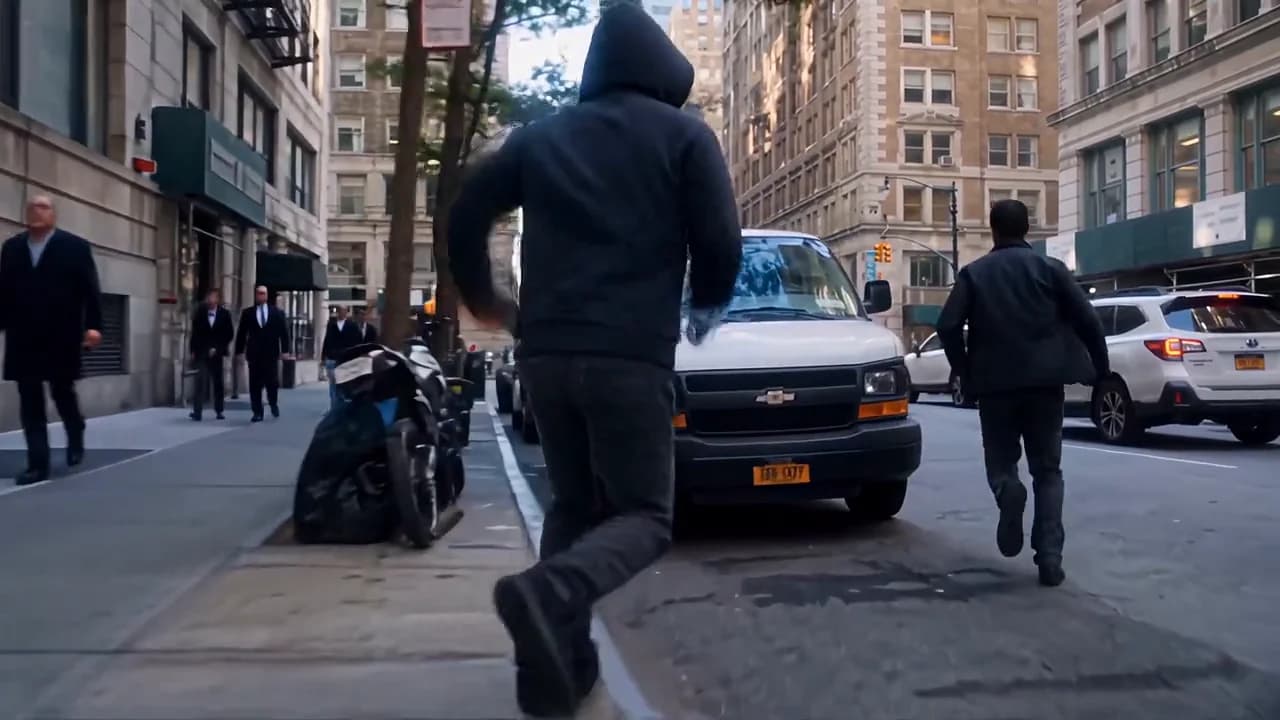 Original city running scene from the existing Insvee MotionLock demonstration